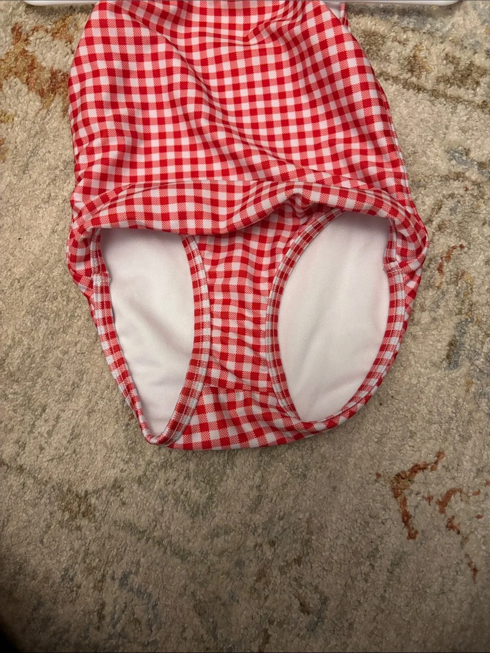 Cat & Jack Red Gingham Baby One-Piece Swimsuit